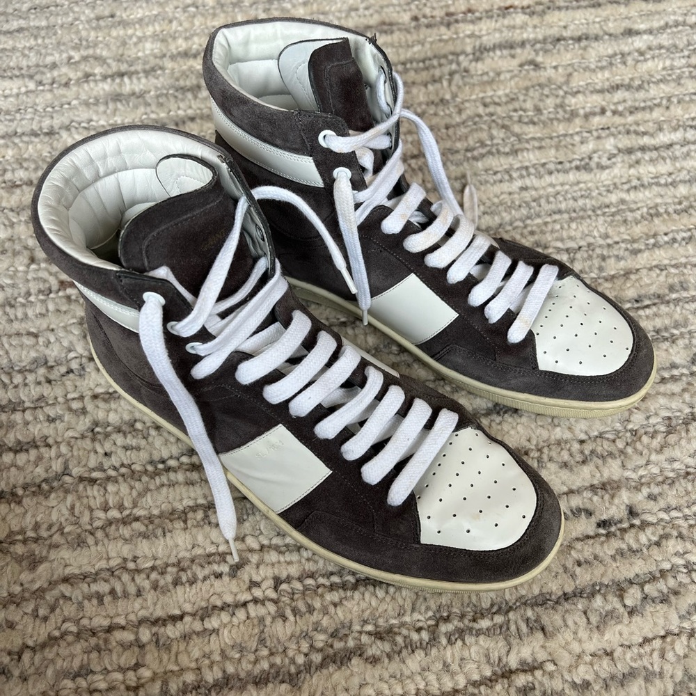 Saint Laurent Court Classic SL/10 high-top sneakers Size 44 (US 11) Grey